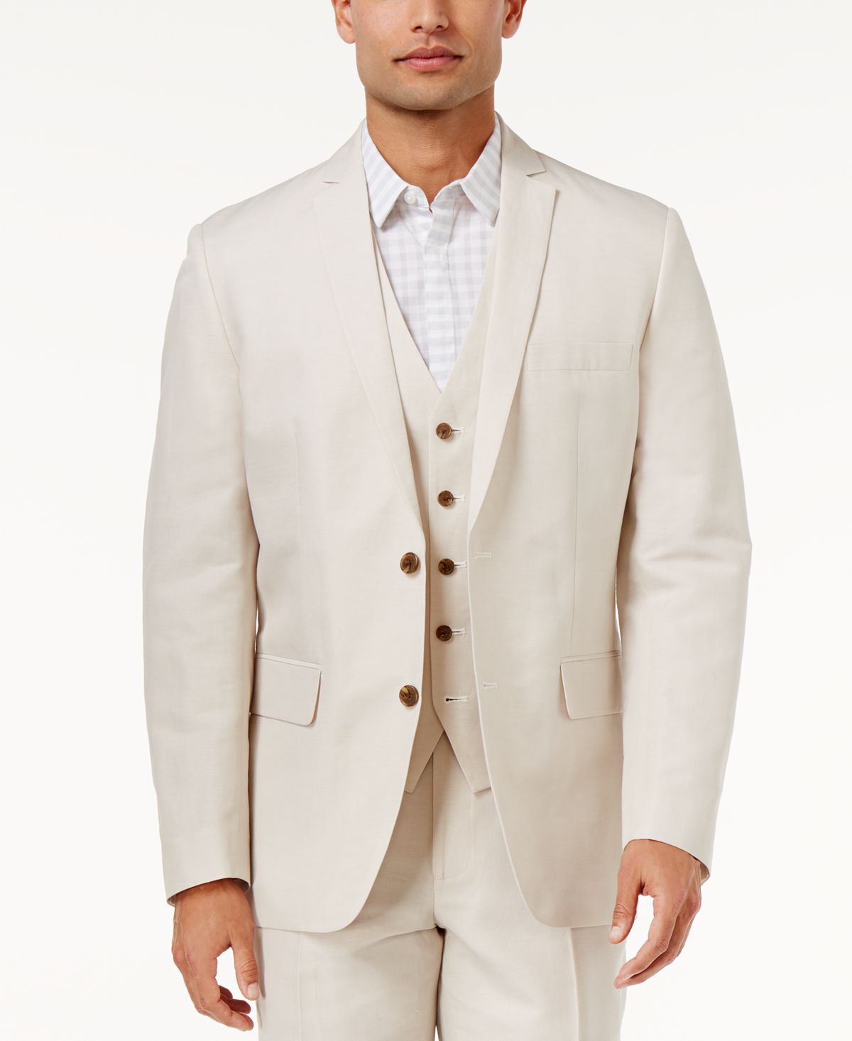 Inc International Concepts Inc Linen Blend Blazer Stone Block