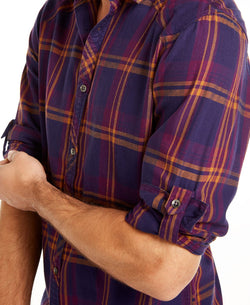 Inc International Concepts Inc Marc Plaid Shirt Deep Grape thumbnail 2