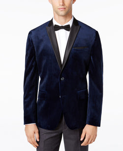 Inc International Concepts Inc Mason Slim-fit Velvet Blazer Navy Combo thumbnail 1