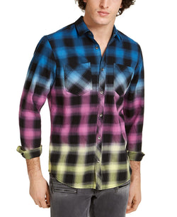 Inc International Concepts Inc Multicolored Plaid Shirt Deep Black thumbnail 1
