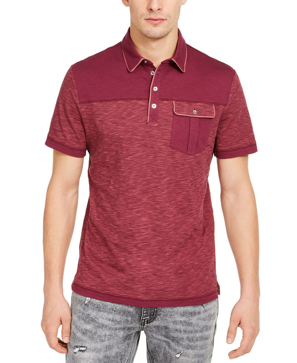Inc International Concepts Inc Pattern-blocked Polo Shirt Royal Wine