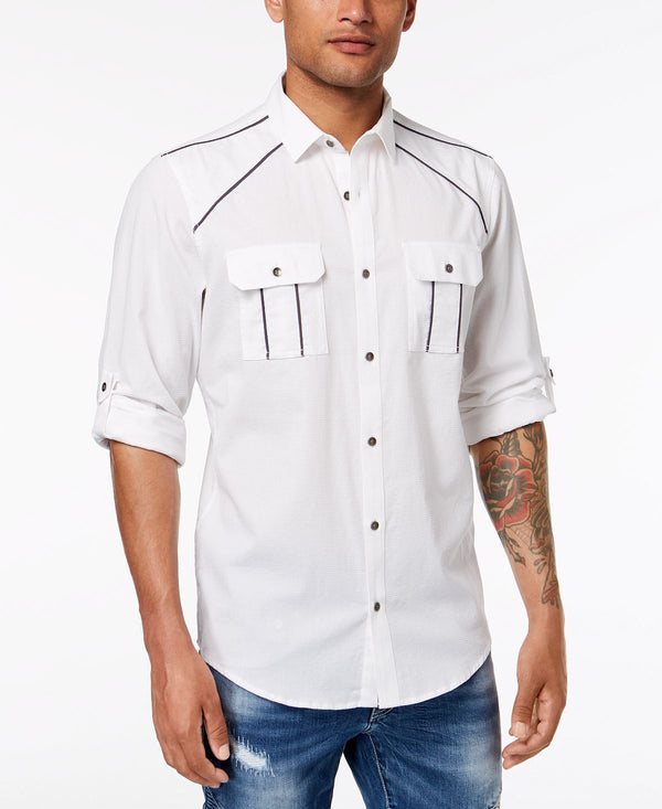 Inc International Concepts Inc Piped Shirt White Pure