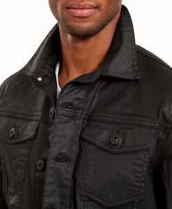 Inc International Concepts Inc Regular-fit Coated Stretch Denim Trucker Jacket Black Wash thumbnail 2
