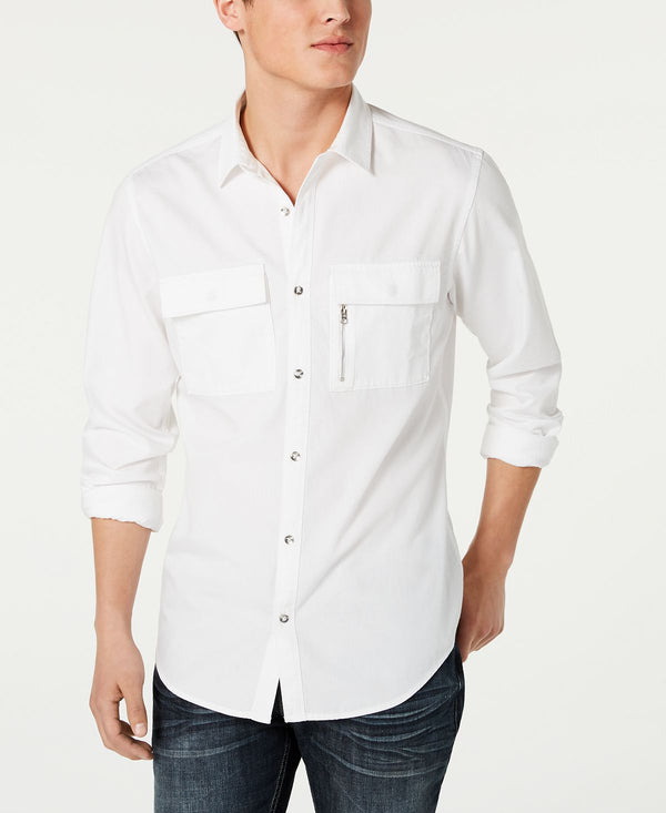 Inc International Concepts Inc Regular-fit Pocket Shirt White Pure