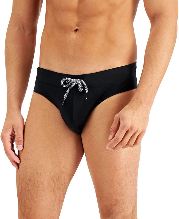 Inc International Concepts Inc Regular-fit Solid Swim Briefs Deep Black