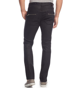 Inc International Concepts Inc Skinny-fit Moto Jeans With Zipper Details Black Wash thumbnail 4