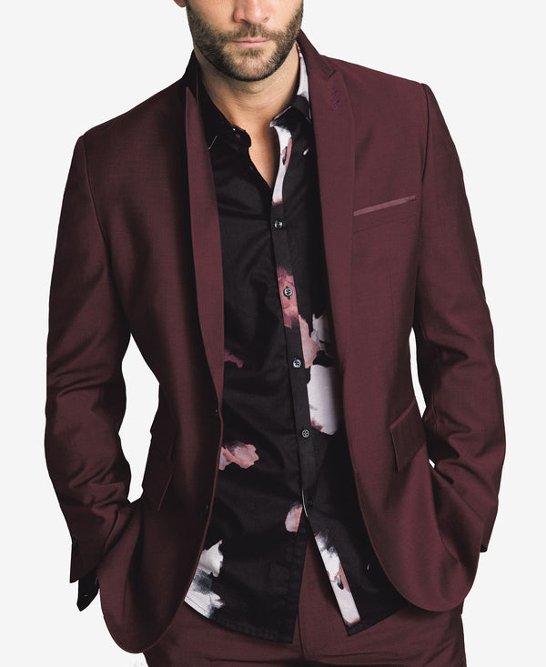 Inc International Concepts Inc Slim-fit Burgundy Blazer Burgundy