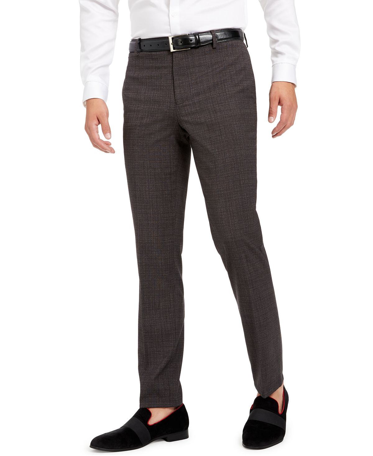 Inc International Concepts Inc Slim-fit Crosshatch Suit Pants Charcoal Combo