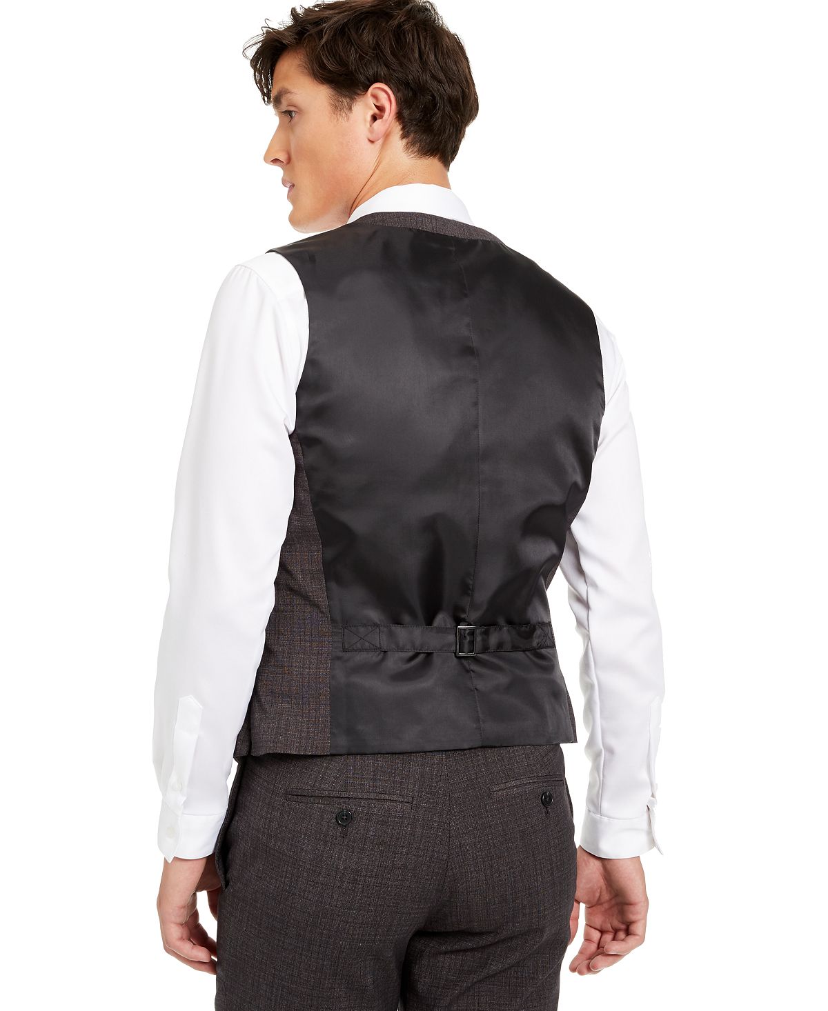 Inc International Concepts Inc Slim-fit Crosshatch Suit Vest Charcoal Combo