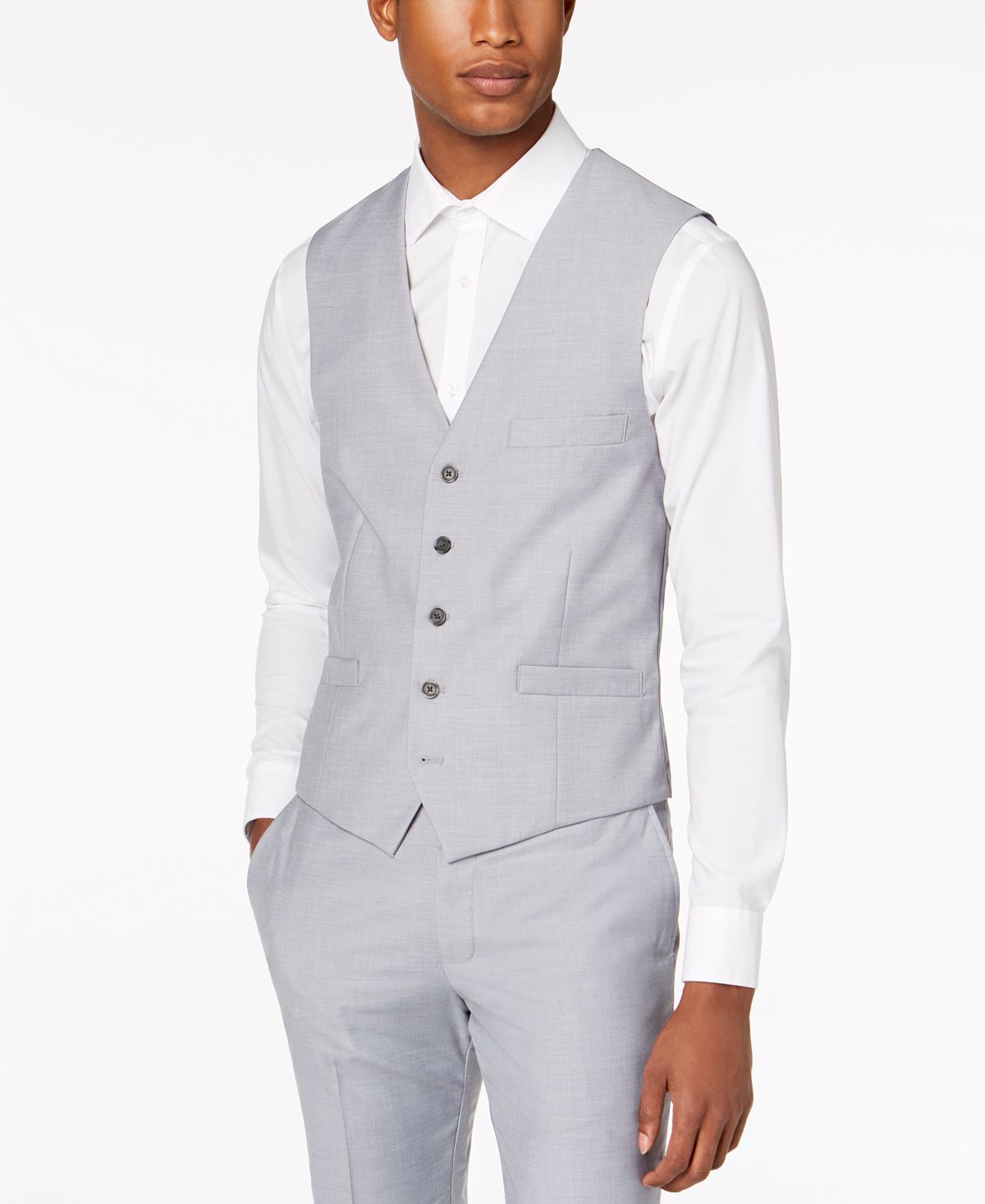 Inc International Concepts Inc Slim-fit Gray Suit Vest Grey