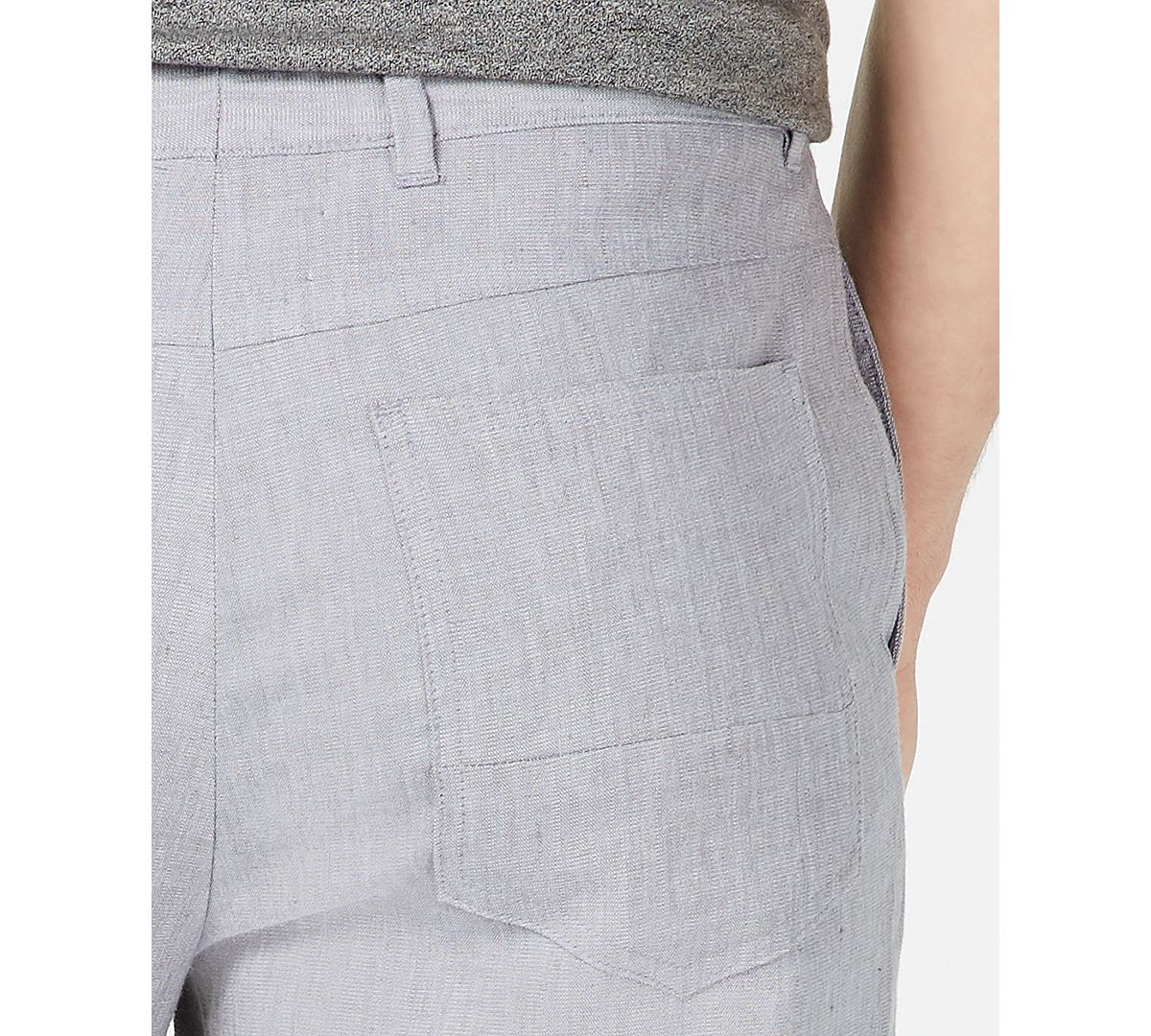 Inc International Concepts Inc Slim-fit Stretch Linen Pants Light Grey Comb