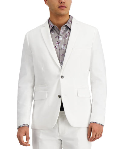 Inc International Concepts Inc Slim-fit Stretch White Solid Suit Jacket White Pure