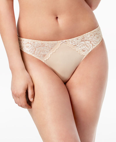 Inc International Concepts Inc Smooth Lace Thong Frappe