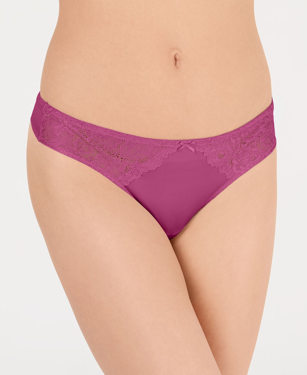 Inc International Concepts Inc Smooth Lace Thong Violet