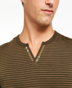 Inc International Concepts Inc Striped Split-neck T-shirt Dark Grass thumbnail 2