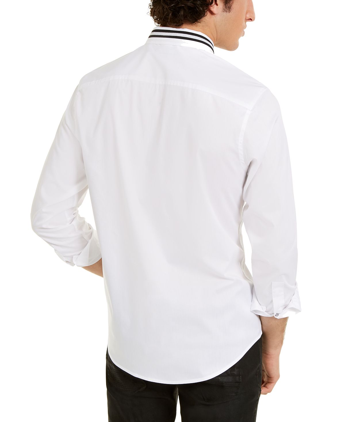 Inc International Concepts Inc Striped-collar Shirt White Pure