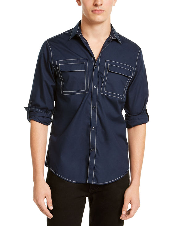 Inc International Concepts Inc Utility Shirt Basic Navy