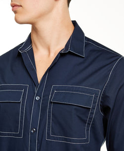 Inc International Concepts Inc Utility Shirt Basic Navy thumbnail 2