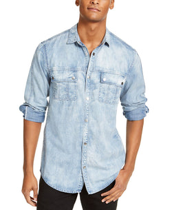 Inc International Concepts Inc Washed Utility Shirt Light Wash thumbnail 1