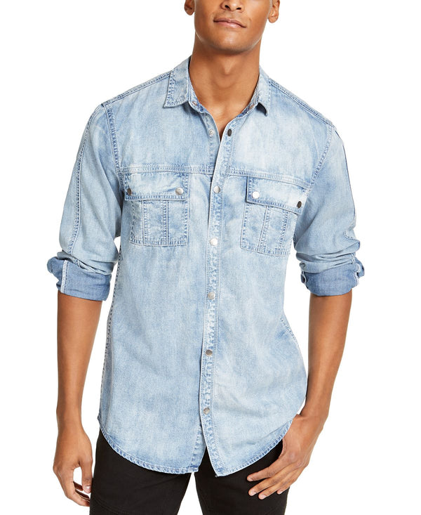 Inc International Concepts Inc Washed Utility Shirt Light Wash