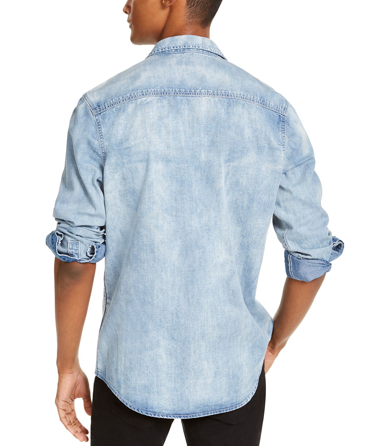 Inc International Concepts Inc Washed Utility Shirt Light Wash