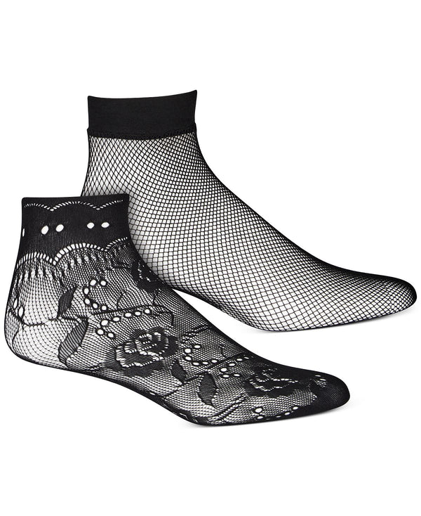 Inc International Concepts Inc Wo 2-pk. Lace Anklet Socks Deep Black