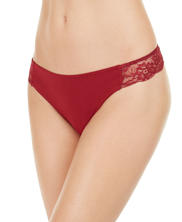 Inc International Concepts Inc Wo Lace-trim Thong Underwear Cherry Pie