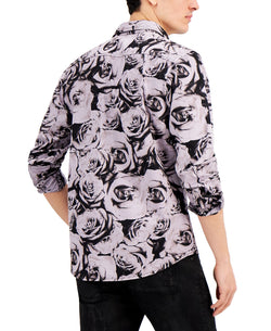 Inc International Concepts Long-sleeve Overdye Shirt Lavender Grey thumbnail 3