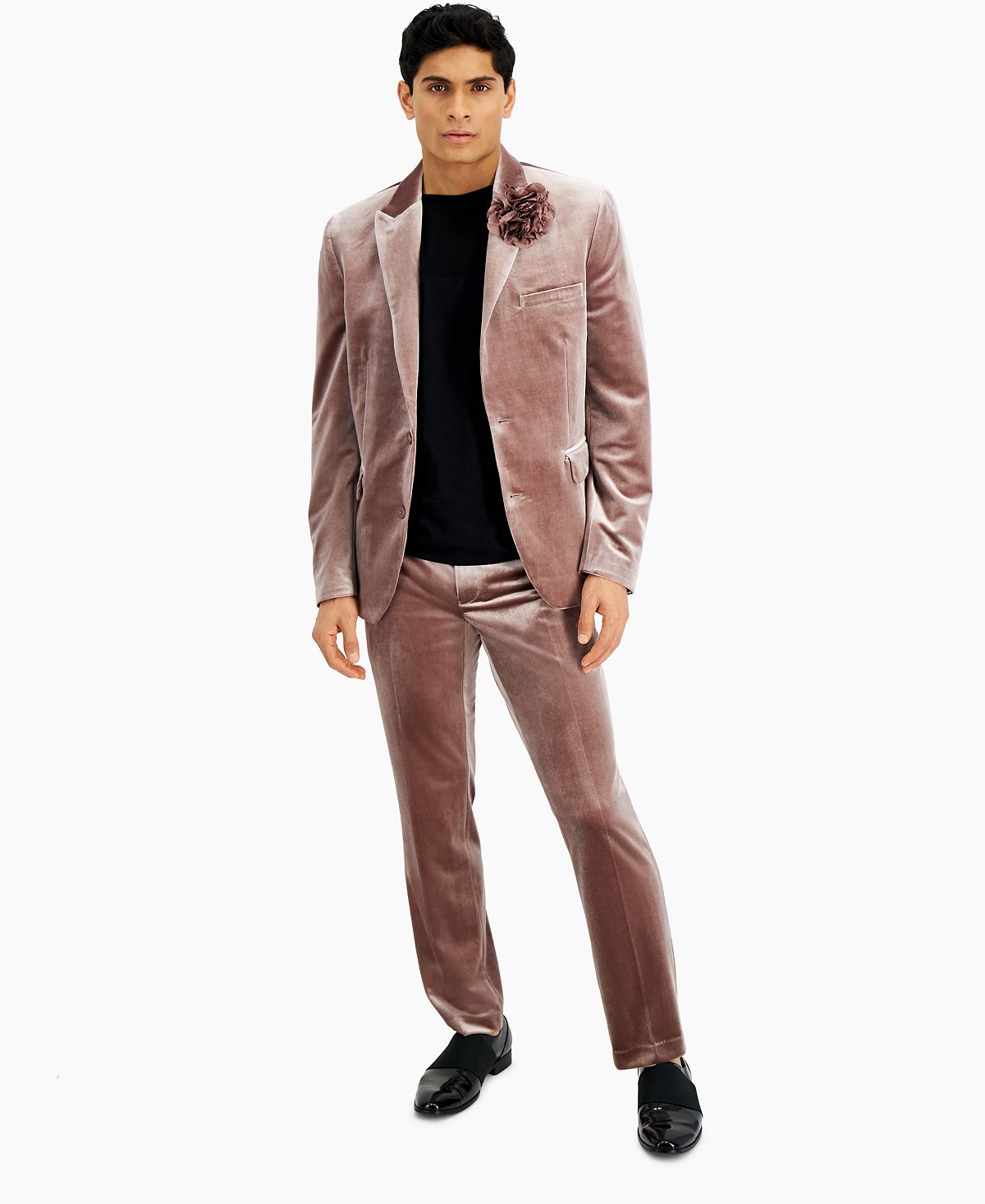 Inc International Concepts Luxe Velvet Blazer Desert Mauve