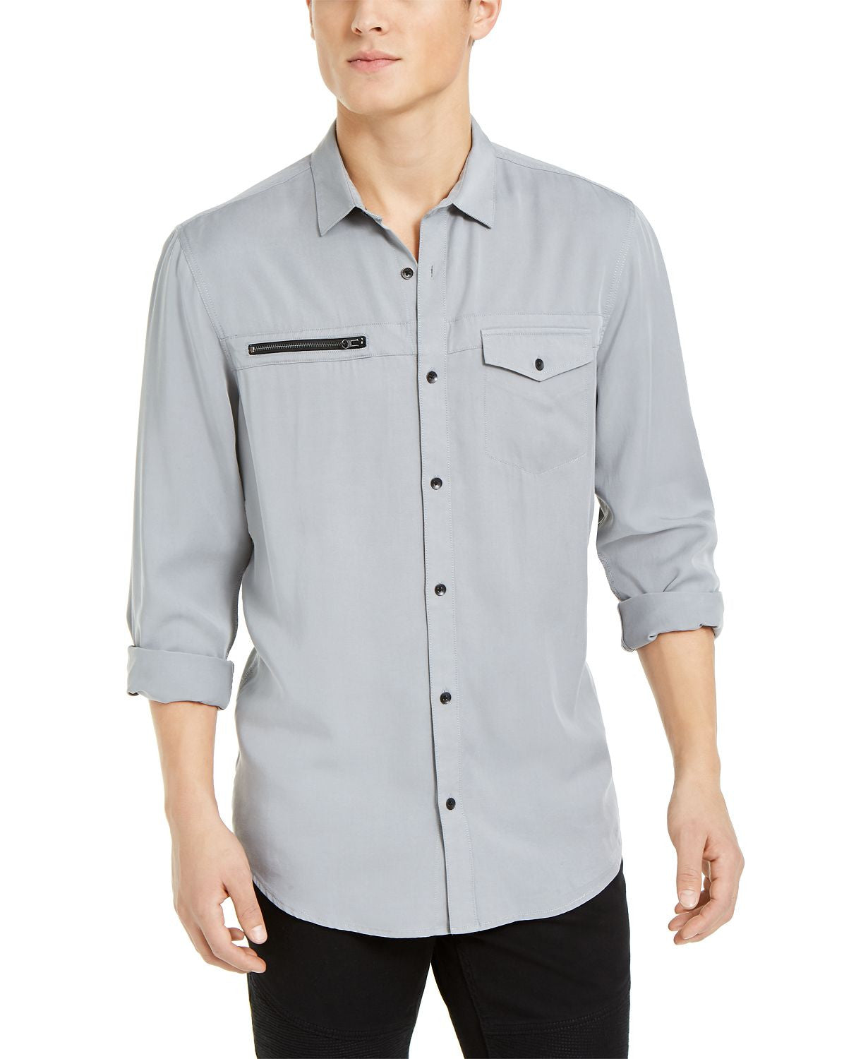 Inc International Concepts Lyocell Shirt  Med Gray
