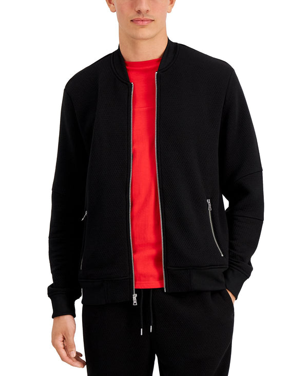 Inc International Concepts Milo Bomber Track Jacket Deep Black