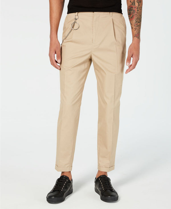 Inc International Concepts Oversized Tapered Fit Pleated Chinos  Almond Tree