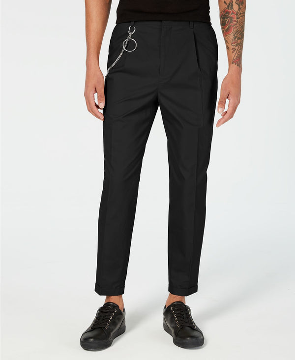 Inc International Concepts Oversized Tapered Fit Pleated Chinos Deep Black