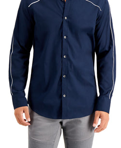 Inc International Concepts Piped Shirt Basic Navy thumbnail 2