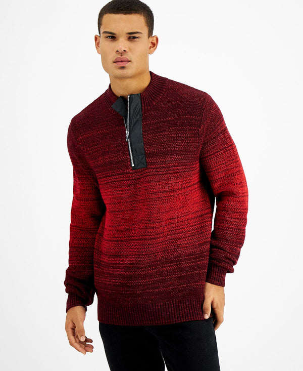 Inc International Concepts Quarter-zip Ombr Sweater Goji Berries