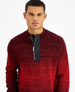 Inc International Concepts Quarter-zip Ombr Sweater Goji Berries thumbnail 3
