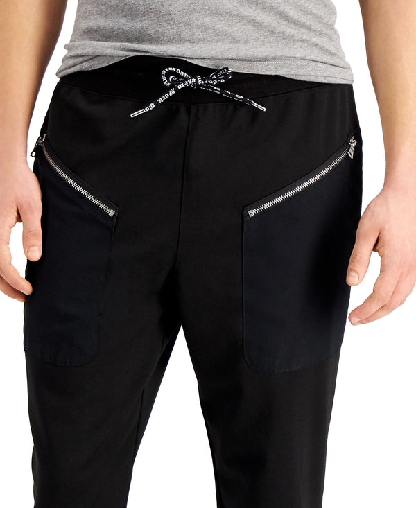 Inc International Concepts Quicksand Zip-pocket Jogger Pants Deep Black