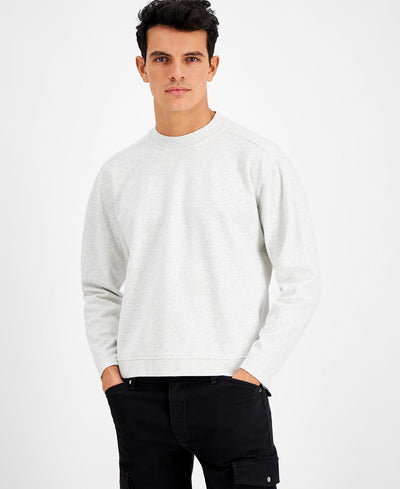 Inc International Concepts Regular-fit Garment-dyed Mock Neck Sweatshirt Whispy Hthr GreY