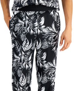Inc International Concepts Regular-fit Palm-print Track Pants Deep Black thumbnail 4