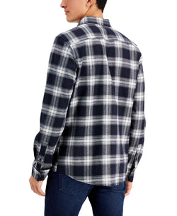 Inc International Concepts Regular-fit Plaid Flannel Shirt Black Combo thumbnail 3