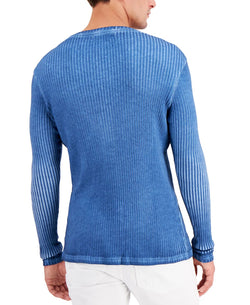 Inc International Concepts Ribbed Long-sleeve Henley Shirt Turquoise Diamo thumbnail 2