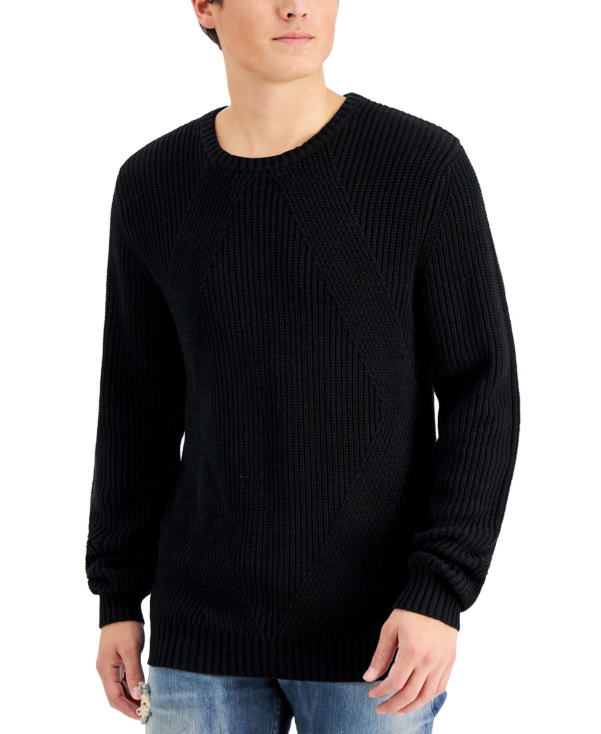 Inc International Concepts Ribbed Sweater Deep Black