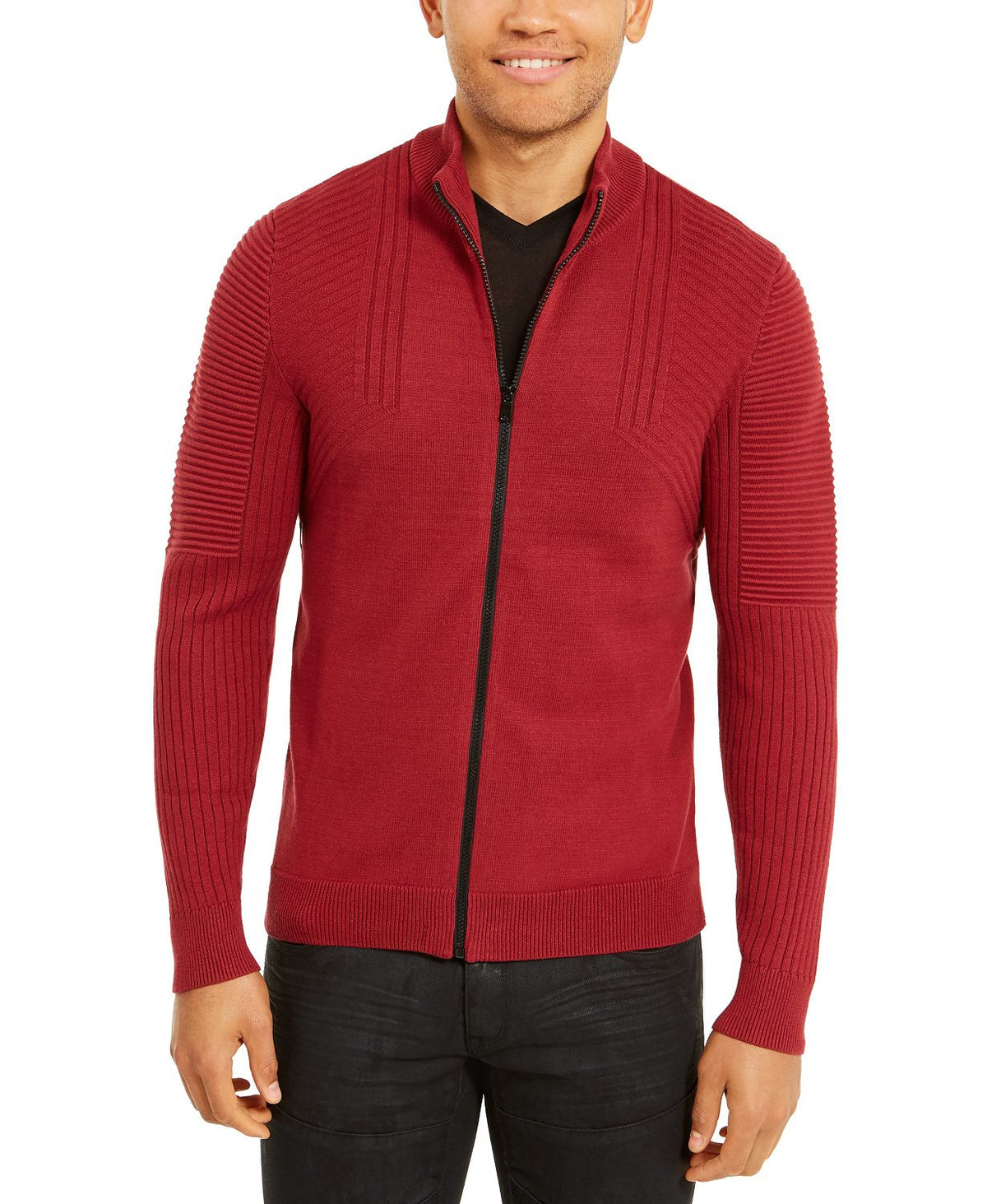 Inc International Concepts Samuel Zip-front Cardigan Chinese Apple