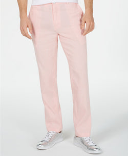 Inc International Concepts Slim Fit Stretch Linen Pants / Coral Combo thumbnail 1