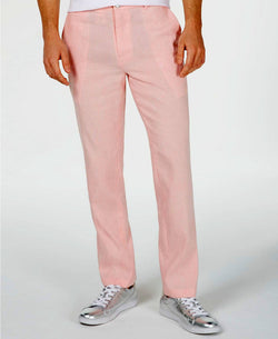 Inc International Concepts Slim Fit Stretch Linen Pants / Coral Combo thumbnail 2