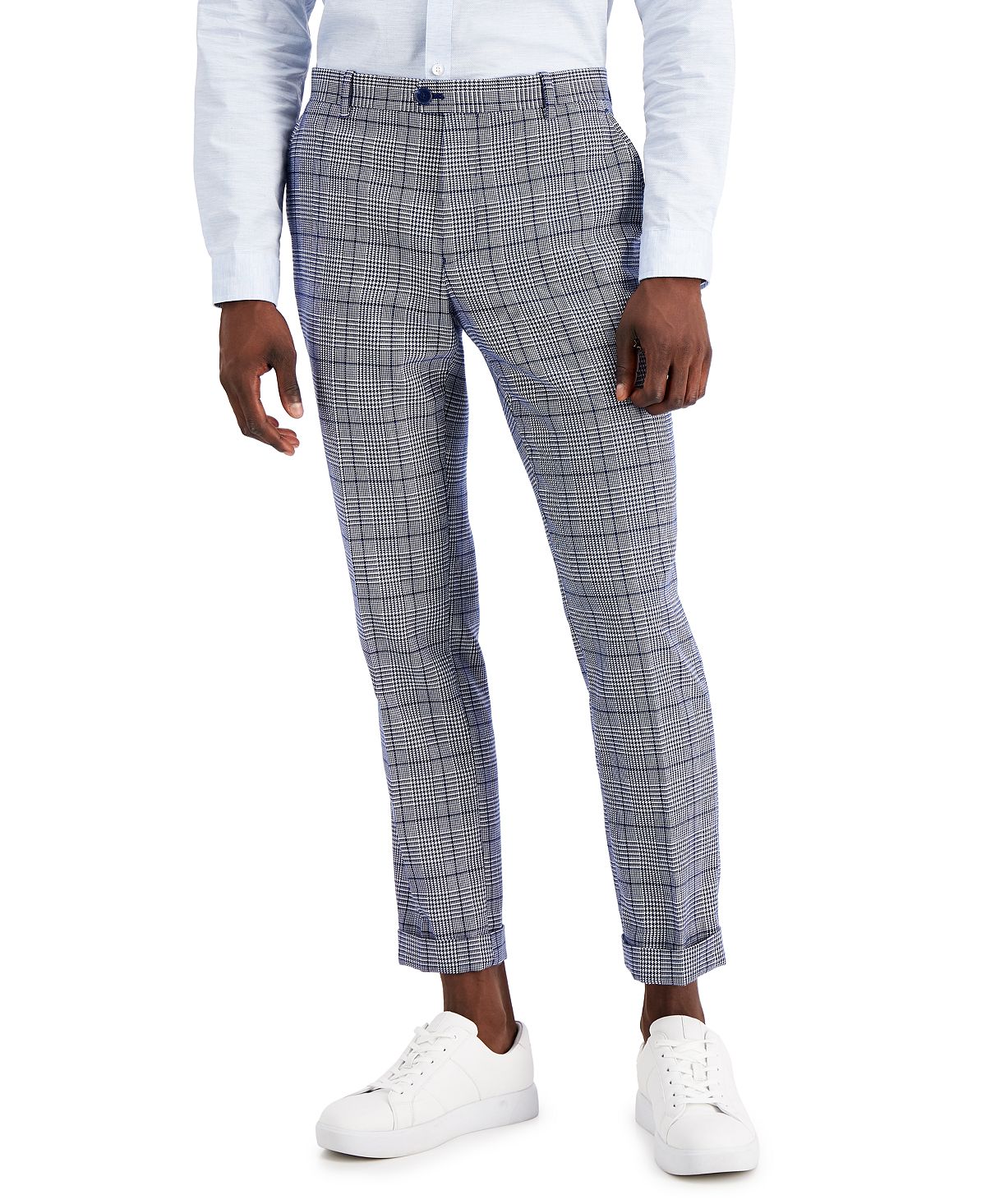 Inc International Concepts Slim-fit Carter Cuffed Hem Pants Navy Bud