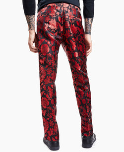 Inc International Concepts Slim-fit Floral Bouquet Jacquard Pants Goji Berries thumbnail 2