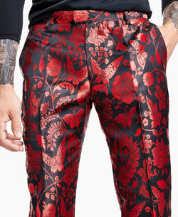 Inc International Concepts Slim-fit Floral Bouquet Jacquard Pants Goji Berries thumbnail 3