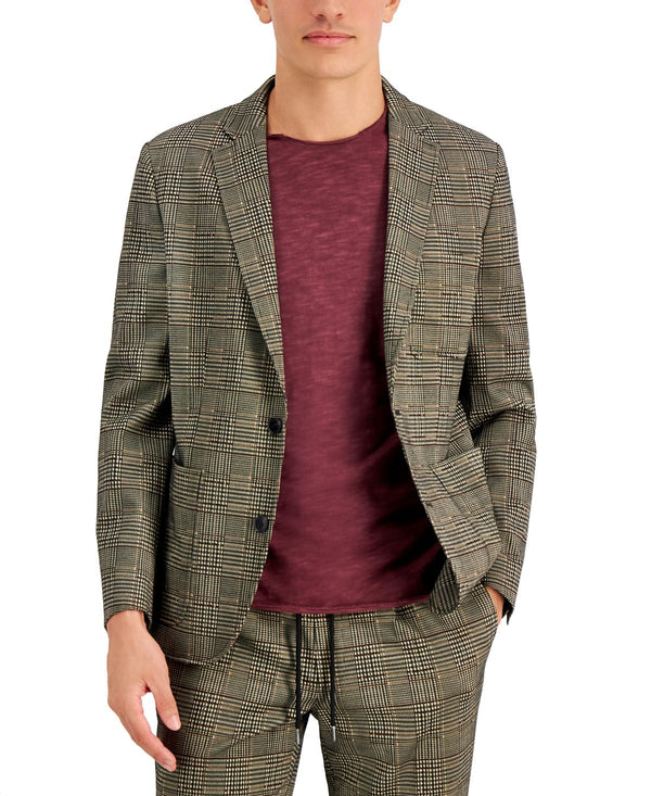 Inc International Concepts Slim-fit Multi-plaid Sport Coat Deep Black Combo
