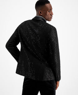 Inc International Concepts Slim-fit Sequin Sport Coat Deep Black thumbnail 2